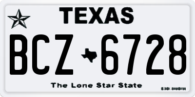 TX license plate BCZ6728