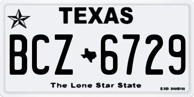 TX license plate BCZ6729