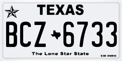 TX license plate BCZ6733