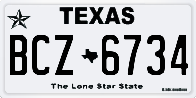 TX license plate BCZ6734