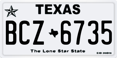 TX license plate BCZ6735