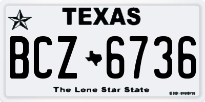 TX license plate BCZ6736
