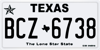 TX license plate BCZ6738
