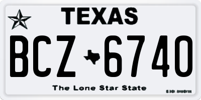 TX license plate BCZ6740