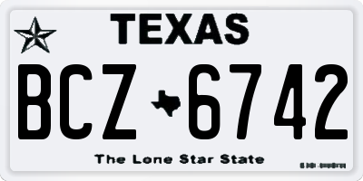 TX license plate BCZ6742