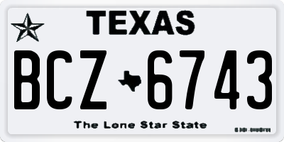 TX license plate BCZ6743