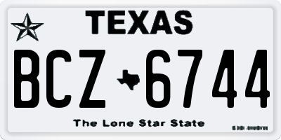 TX license plate BCZ6744