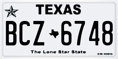 TX license plate BCZ6748