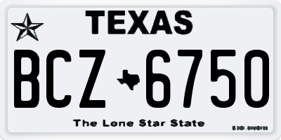 TX license plate BCZ6750