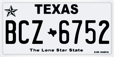 TX license plate BCZ6752