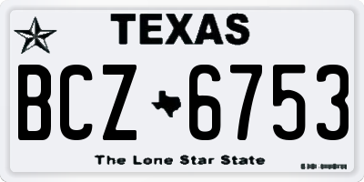 TX license plate BCZ6753