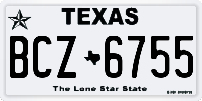TX license plate BCZ6755
