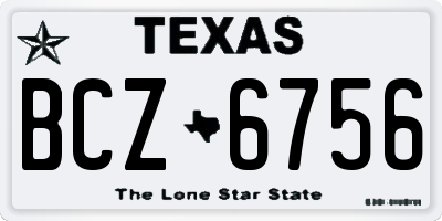 TX license plate BCZ6756