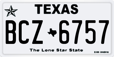 TX license plate BCZ6757