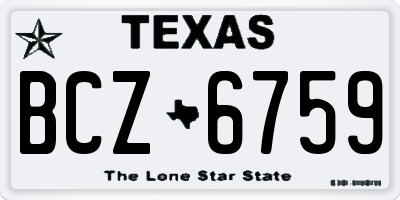TX license plate BCZ6759