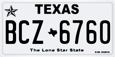 TX license plate BCZ6760