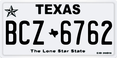 TX license plate BCZ6762