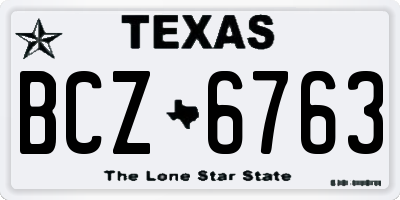 TX license plate BCZ6763