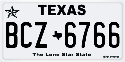 TX license plate BCZ6766