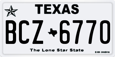 TX license plate BCZ6770