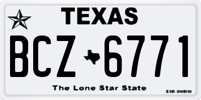 TX license plate BCZ6771