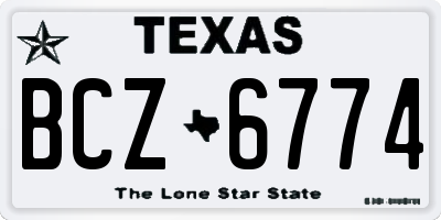 TX license plate BCZ6774