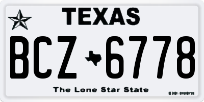 TX license plate BCZ6778