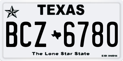 TX license plate BCZ6780