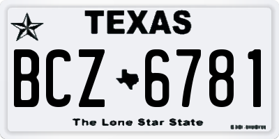 TX license plate BCZ6781