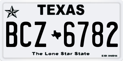 TX license plate BCZ6782