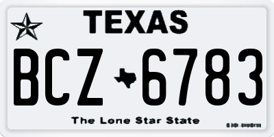TX license plate BCZ6783