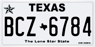 TX license plate BCZ6784