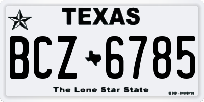 TX license plate BCZ6785