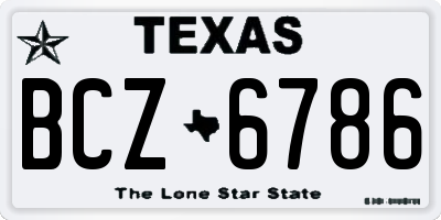 TX license plate BCZ6786