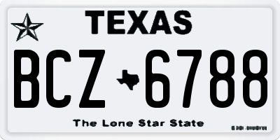 TX license plate BCZ6788