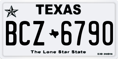 TX license plate BCZ6790