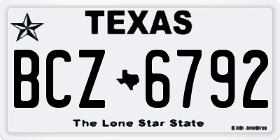 TX license plate BCZ6792