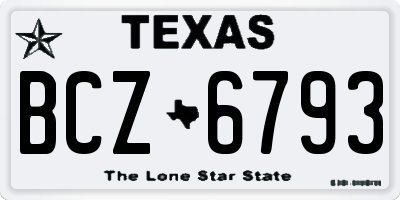 TX license plate BCZ6793