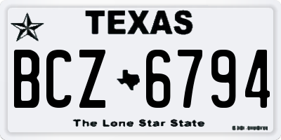 TX license plate BCZ6794