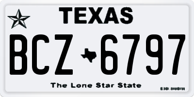 TX license plate BCZ6797