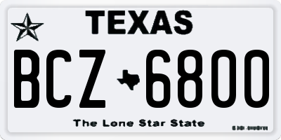 TX license plate BCZ6800
