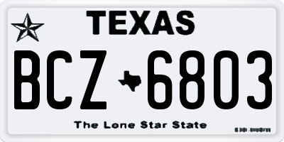 TX license plate BCZ6803