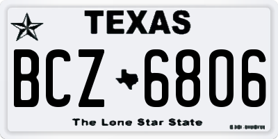 TX license plate BCZ6806