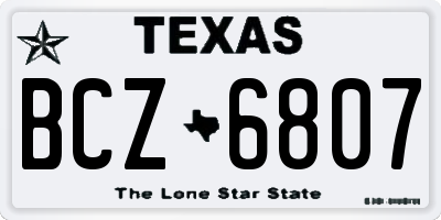 TX license plate BCZ6807