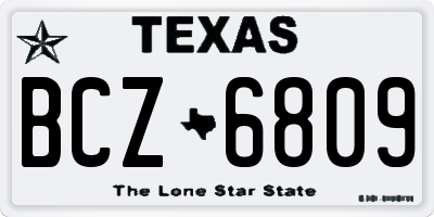 TX license plate BCZ6809