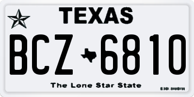 TX license plate BCZ6810