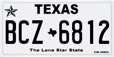 TX license plate BCZ6812