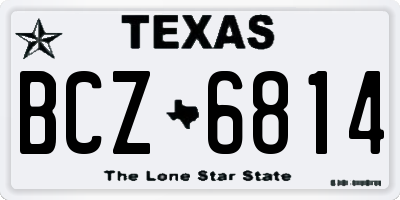 TX license plate BCZ6814