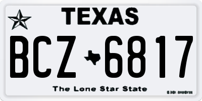 TX license plate BCZ6817