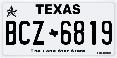 TX license plate BCZ6819
